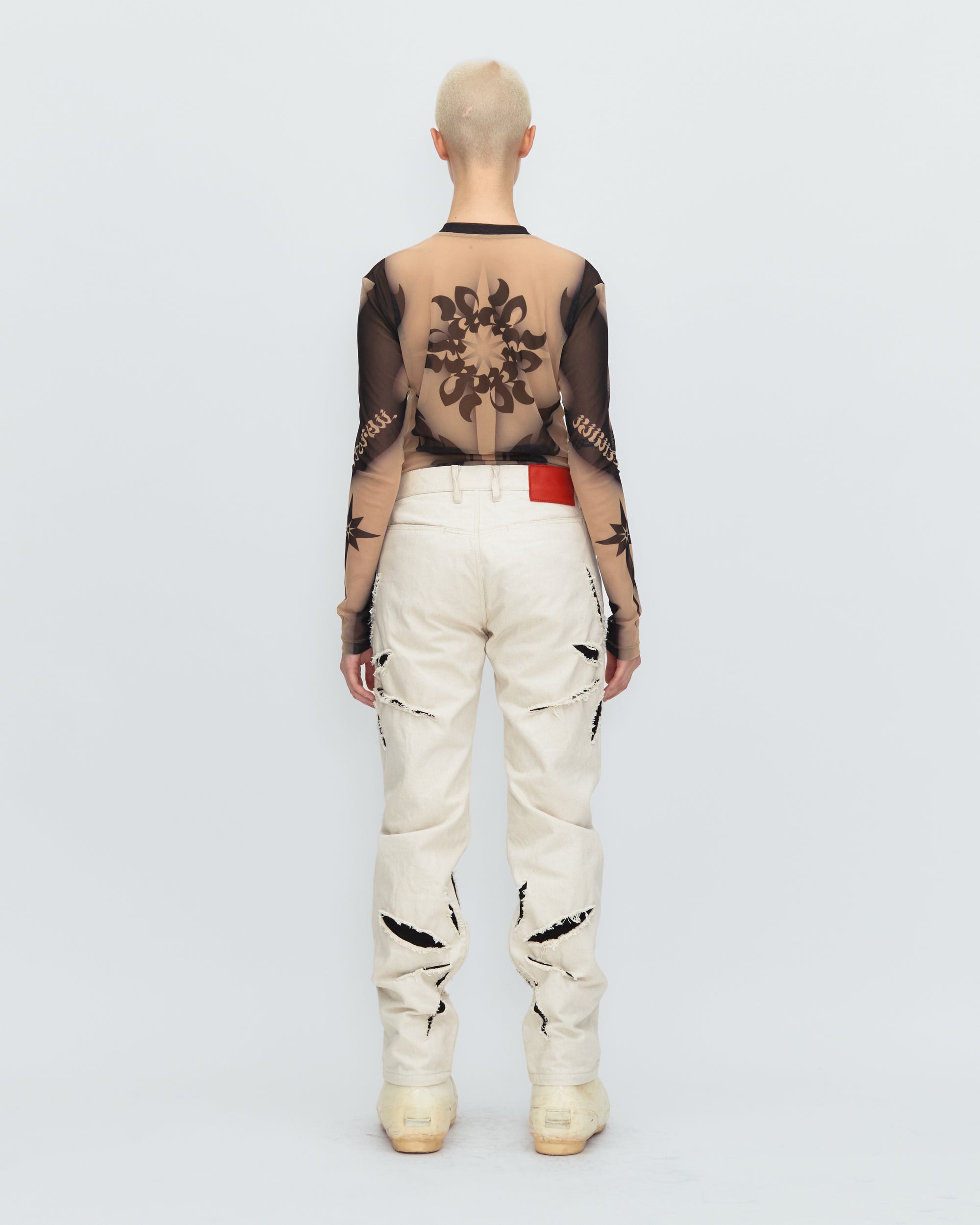 ORIGAMI CUT-OUT DENIM PANTS