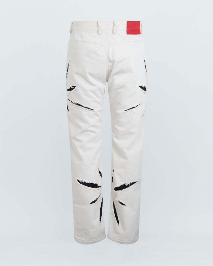 ORIGAMI CUT-OUT DENIM PANTS