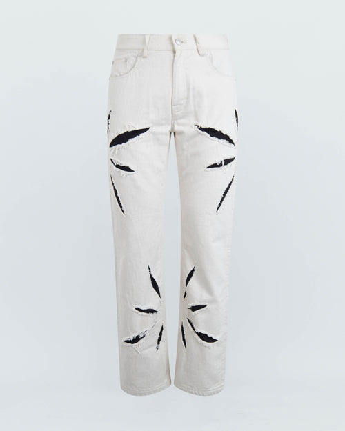 ORIGAMI CUT-OUT DENIM PANTS