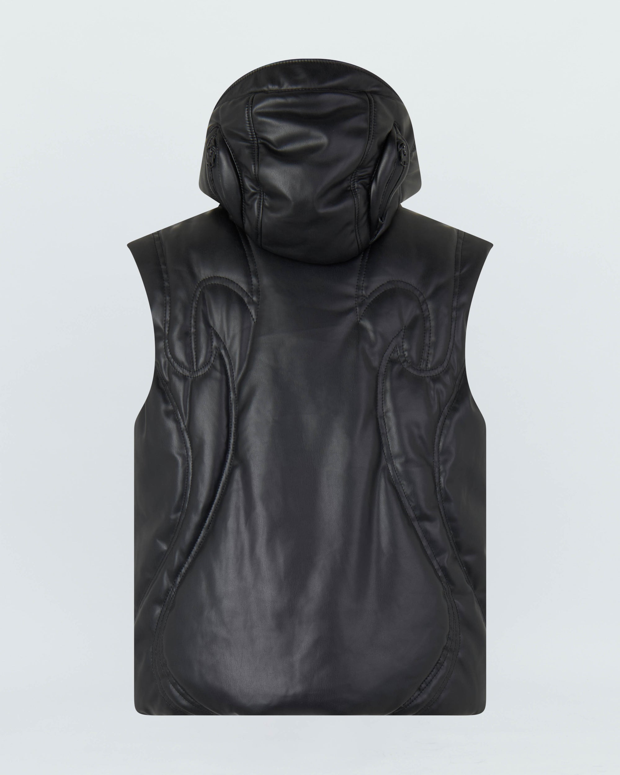 PADDED HELEMT FAUX LEATHER VEST