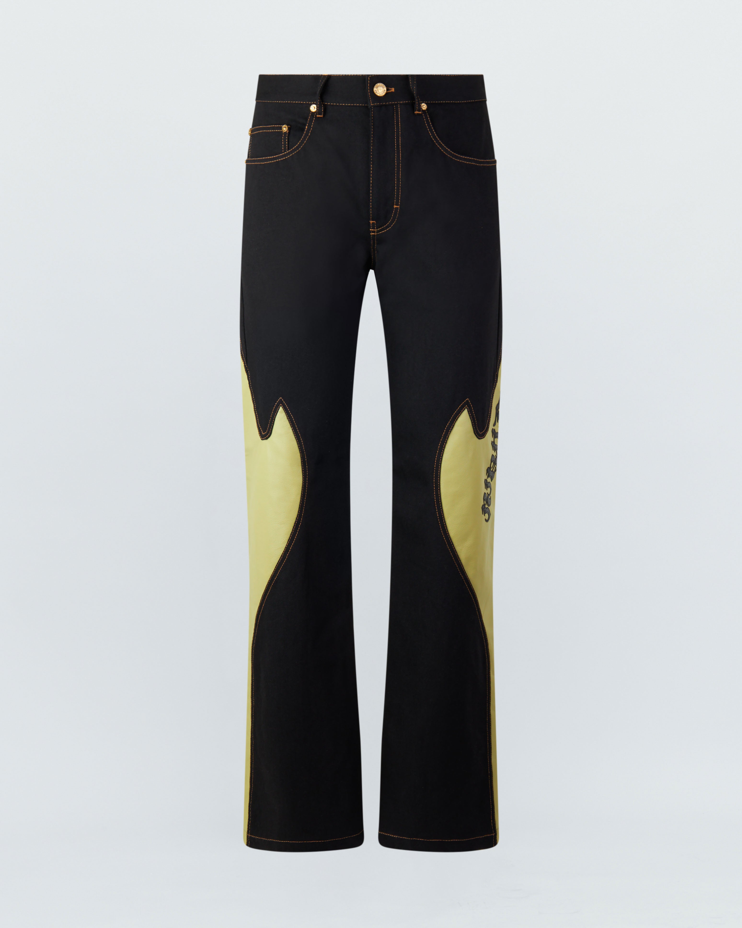 LEATHER + DENIM SLIM PANTS – THE SHOP YOHJI YAMAMOTO