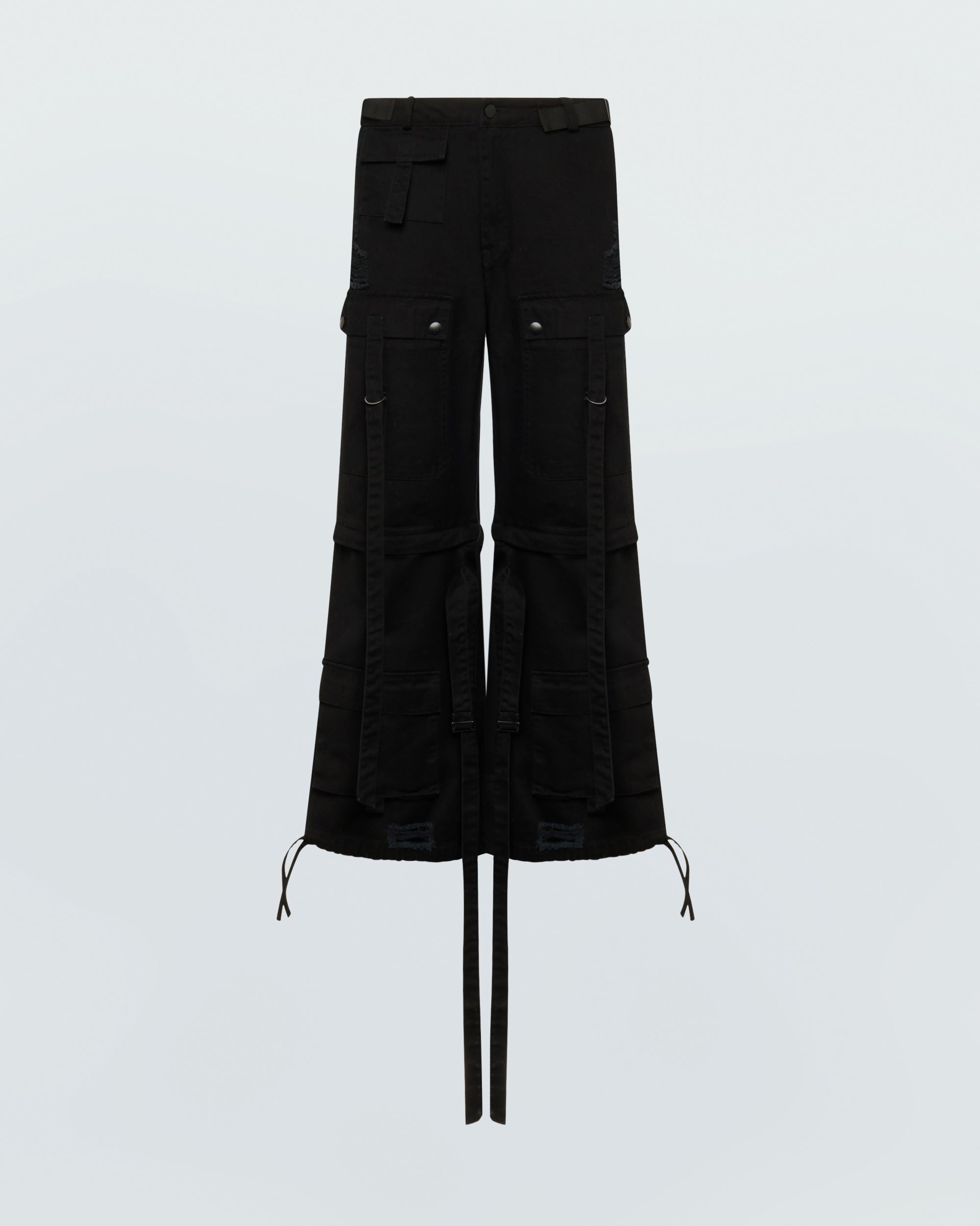 【NACHE】25ss STRAP WIDE CARGO PANTS STRAP CARGO PANTS (UNISEX) BLACK - NACHE