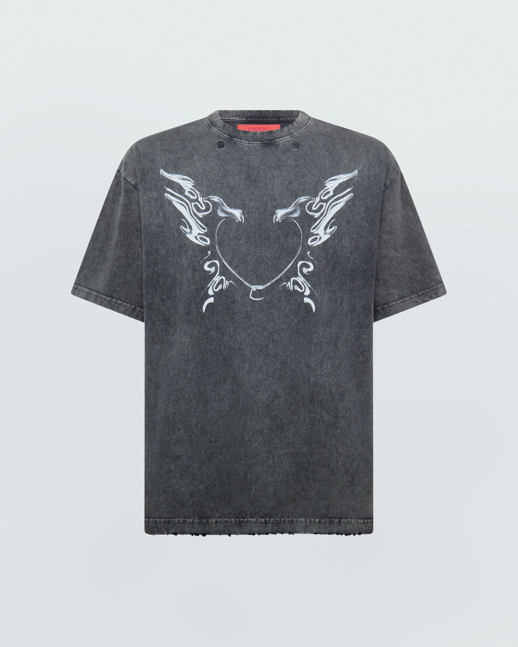【関税込み】KUSIKOHC グレー Heart Tシャツ HEART T-SHIRT