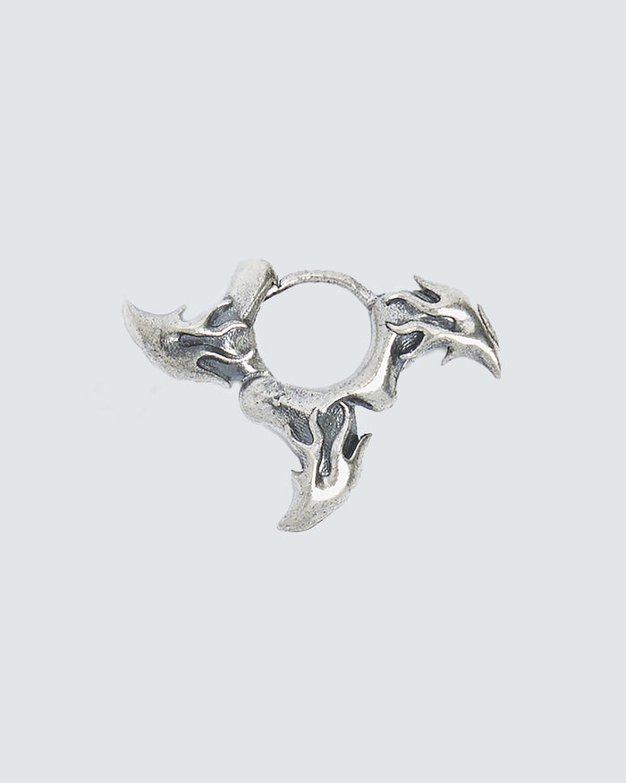 SILVER FLAME DAGGER SINGLE EARRING