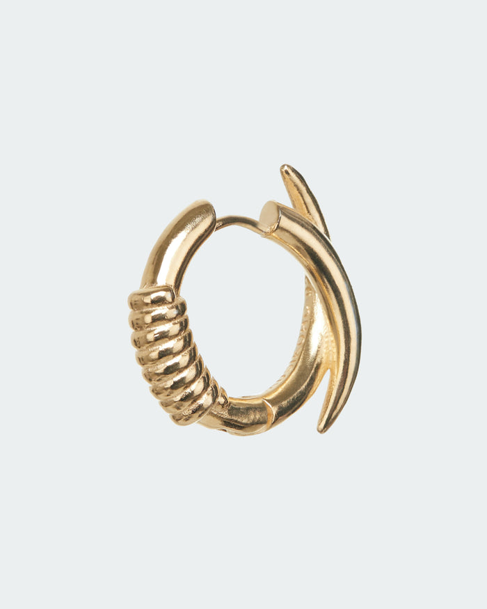 Gold Banded Horn Earring Set