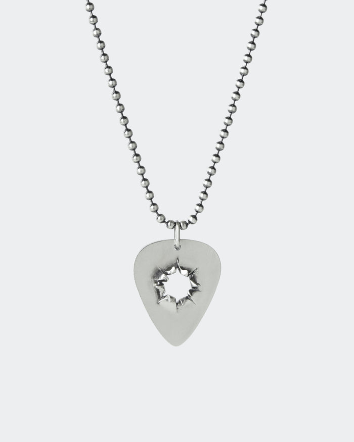 Bullet Hole In Guitar Pick Necklace